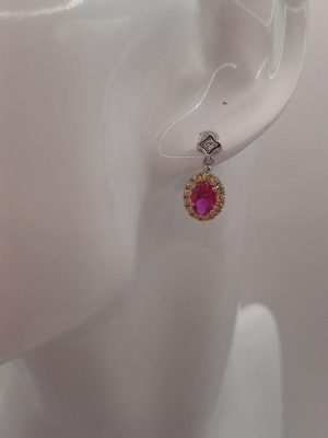 Ruby Marquise ródium fülbevaló