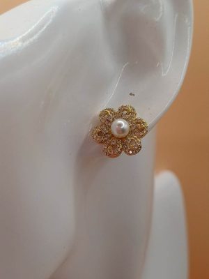Raglan 14K XP virág fülbevaló